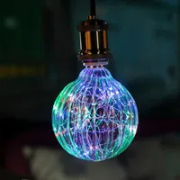 G125 PUMKIN RGB 3W Creative Edison Light Bulb Vintage Dekoration LED-filamentlampa koppar trådsträng E27 220V Byt glödlampor