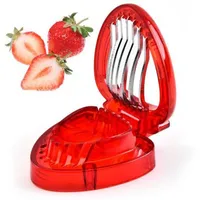 Strawberry Slicer Plastic Fruit Carving Tools Salad Cutter Kitchens Gadgets Accessories Tools Cutter Stainless Steel Blade Slicer
