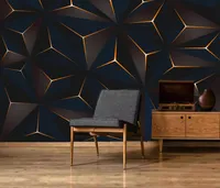 Decoratieve behang Moderne minimalistische gouden lijnen Abstracte geometrische wallpapers TV achtergrondmuur