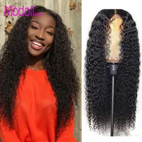 Kinky Curly Full Lace Afro Paryker Brasilianska Deep Wave Curly Virgin Human Hace Lace Front Parykor Perruques de Cheveux Funska Lace Closure Wigs