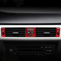 ألياف الكربون سيارة التصميم وحدة التحكم مكيف الهواء فتحات الإطار غطاء ملصقات تقليم ل BMW 3 Series E90 E92 E93 2005-2012