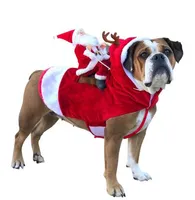 クリスマス犬の服サンタ犬の衣装ホリデーパーティーの服を着て服を着て服を着る服はクリスマスの服に乗って面白いペットの衣装