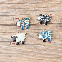 Nuevo 10pcs Enameles de moda de alta calidad regalos de oveja de oveja Pulsera Collar accesorios de joyería DIY Craft 20208489989