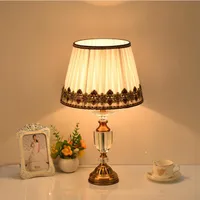 La lampada da comodino della camera da letto di Yilandu della camera da letto moderna di lusso del salotto di cristallo di stile europeo della lampada di cristallo di rame libera il trasporto - R1
