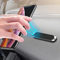 Mini Strip Shape Magnetic Car Phone Holder Smartphones Stativ för iPhone 13 12 11 Pro Max Väggmetallmagnet GPS Mount Dashboard Support