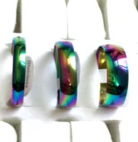 50st Colorful Mix 4 6 8mm Band Ringar Män Kvinnor Rostfritt stål Ringar Partihandel Mode Smycken Massor