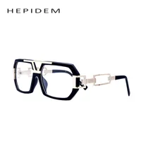Wholesale- Squared Men Big Frame Eyeglasses Diseñador de marca Gafas de gran tamaño Brad Pitt Spectacles con la caja de lentes claras