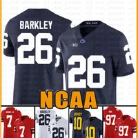 Penn State Nittany Lion 26 Saquon Barkley American football Jersey 10 Tom Brady 97 Nick Bosa Jerseys mens eace