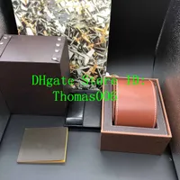 Mejor calidad Cajas de color marrón leather caja de regalo caja de reloj 1884 Folletos Tarjetas Negro Caja de madera para reloj incluye Certificado Nueva Bolsa