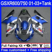 +Tank For SUZUKI GSXR 600 750 GSXR-750 GSXR600 glossy blue frame 2001 2002 2003 294HM.38 GSX R750 R600 K1 GSX-R600 GSXR750 01 02 03 Fairing