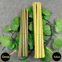 100% Natural Dry Yellow Green Bamboo straw 195/200 / 230cm Paja reutilizable Paja respetuosa del medio ambiente con bebidas saludables para la fiesta de bodas Bar Herramientas