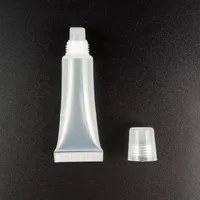 5ml 8ml 10ml 15ml Boş Ruj Tüp Dudak Yumuşak Hortum Makyaj sıkın Alt şişeleme Şeffaf Plastik Dudak Konteyner ücretsiz gönderim