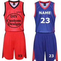DIY Pirnted Basketball Jerseys Set Uniformen Kits Mannen Dames Unisex Shirts Shorts Suit Sportkleding Custom Made Sportkleding DK2019BS