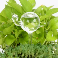 10 sztuk Clear Glass Selfinging Globe Bulb, Cute Przezroczysty Ptak Piątnica Grzyb Grzyb W Kształcie Wakacje Automatyczne podlewanie Dispenser