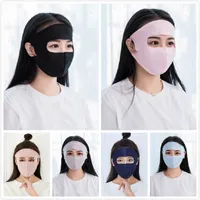 DHL 6 colori Maschera traspirante Thin Ice Seta Fronte pieno per la protezione delle donne UV Ciclismo solido di colore lavabile Earloop respiratore boom2016