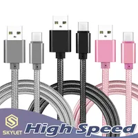 Hochgeschwindigkeits-USB-Kabel Typ C bis C-Ladeadapter Daten Sync Metall Telefonleitung 0,48 mm Dicke starkes Geflechtlader