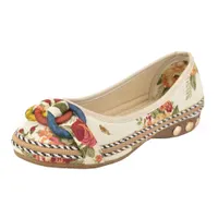 Nuovi fiori Bowknot scarpe fatte a mano scarpe da donna floreale morbida scarpe da fondo scarpe casual sandali stile folk stile scarpe da donna