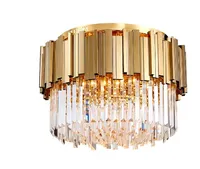 Phube Lighting Gold Crystal Ceiling Light Luxury Modern Bedroom LED Lustres de Cristal Home Indoor Lighting Fixtures LLFA