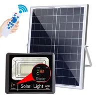 充電ディスプレイ付き屋外太陽電池LEDランプ10W 25W 40W 60W 60W 120W太陽LEDの投光器WaterPorOF IP67 LED洪水ガーデンウォールランプ