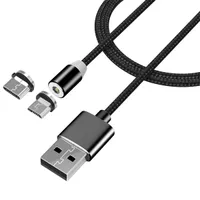 Magnético USB C Cable Nylon trenzado para Huawei Samsung LG Moto Tipo C Carga Micro USB C Cable de imán Cable de cable de teléfono móvil