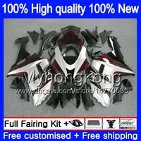 Body+8Gifts For KAWASAKI ZX 6R 6 R 600CC ZX636 2007 2008 209MY.60 Red silver Nice ZX-636 ZX600 600 ZX6R 07 08 ZX 636 ZX-6R 07 08 Fairings