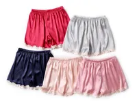 Новые летние женские кружевные непромокаемые атласные защитные штаны с кружевными пижамными шортами, женские брюки Ajama, женские спальные боттомы