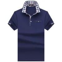 2018 Polo Hommes Chemise à manches courtes Hommes solides Chemises Camisa Masculina Polos en coton Casual Taille Plus 7XL 8xl 10XL Marque T-shirts Tops C19041501