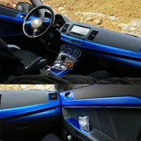 Mitsubishi Lancer Ex 2009-2016インテリアセントラルコントロールパネルドアハンドルカーボンファイバーステッカーデカールカースタイリングアクセサリー