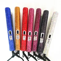 High Quality Taurus 105 crystal flat iron sparkle 2 in 1 bling Diamond MCH Professional Hair Irons curling Straightener Styling Tools