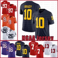 Michigan Wolverines 10 Tom Brady American Football Jersey 10 Tom Brady 97 Nick Bosa 26 Saquon Barkley Jerseys Heren