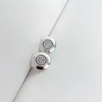 Vendita all'ingrosso - orecchini a bottone rotondo gioielli di design di lusso per Pandora 925 argento sterling con orecchini da donna con diamante cz