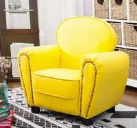 Детский диван подлокотник кресла детская кушетка для отдыха детский диван желтого цвета изготовлен из цельной деревянной рамы и покрыт прочным легко моющимся