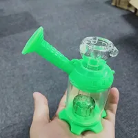 Mini Dab Rig Glass Water Bongs 50mm With Clear Bowl Silicon Dab Rig Oil Rigs Smoking Hookah Water Pipes Silicone Bong Smoke Pipe
