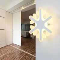 Hedendaagse LED-wandlamp met Sneeuwvlok Lampenkap voor Badkamer Slaapkamer 17 W Wall Sconce White Indoor Lighting Lamp Acrylic
