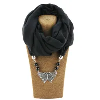 Mulheres mais recentes moda liga colares pingente lenço senhoras elegantes encantos borboleta acessórios de jóias lenços