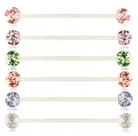 14 Gauge Acrylic UV Industrial Barbell Piercing Cartilage Earring Helix Conch Ear Tragus Stud Body Jewelry Mix 6 colors