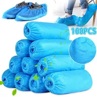 US Stock Disposable Shoe Covers Indoor Cleaning Floor Non-Woven Fabric Overshoes Boot Non-slip Odor-proof Galosh Prevent Wet Shoes FS9519