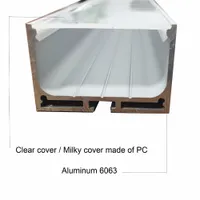 6063 LED Aluminum Profile Housing Linear Lighting Heatsink PC Cover Clear Milk Color for LED Board