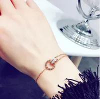 Einfache Titan-Stahl-römisches digitales Armband Persönlichkeit Schmuck Freundinnen Charm Armbänder mit Frauen Mädchen Bangle Link GD367