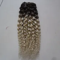 BUNLES DE CHEVEUX Brésilien Bundles Kinky Curly Humain Hair Extensions Weave Bundles 100g 100% EXTENSION DE CHEVEUX HUMAINES
