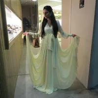 Arabisch Abendkleider Kleider A Line Chiffon Prom Dresses Maniche lunghe abiti arabi Abiti da sera per feste