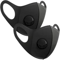 US Stock éponge Masque avec valve lavable réutilisable Masques masque facial Haut visage Mode Anti Desinger Pollution anti-poussière Masque bouche Filtre à air