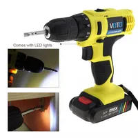 Freeshipping 21V Mini Cordless Electric Screwdriver Drill Power Tools With Rechargeable Lithium Battery And Two-Speed Adjustment