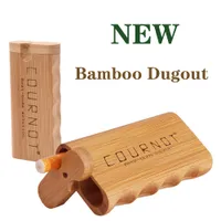 78mm Natürlicher Bambus-Dugout Keramik One Hitter Bat-Rohr Mini Bambus-Dugout-Box Rauch Hand Pfeife Zubehör