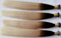 Fusion flat dica extensão de cabelo humano keratin cabelo 100g de alta qualidade ombre # 2 marrom escuro / # 60 loira