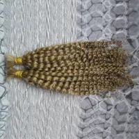 モンゴル変態カーリーバルクヘア2ピース人間編組ヘアバルク200g編組バルクのための人間の髪
