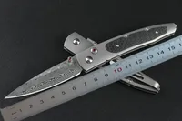 Speical Erbjudande Damascus Steel EDC Pocket Folding Kniv TC4 TTITANIUM + Kolfiberplåt Hantera överlevnadstaktiska knivar