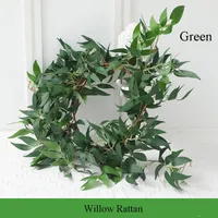 1.7 M Yapay Söğüt Rattan Ivy Yeşil Yaprak Garland Bitkiler Vine Fake Bitki Ev Bahçe Dekor düğün dekorasyon Duvar Sahte Rattan Bırakır