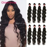 Glamorös Eurasian Hair Natural Wave 4PCS / Lot Top Quality Human Hair 4 Bundles Peruvian Indian Brazilian Virgin Hair Weaves för svarta kvinnor