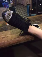 뜨거운 판매-U466 40 가죽 보석 다이아몬드 캡 발가락 매트 운동화 신발 블랙 네이비 적갈색 특허